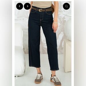 Washed Brown Barrel Leg Jeans